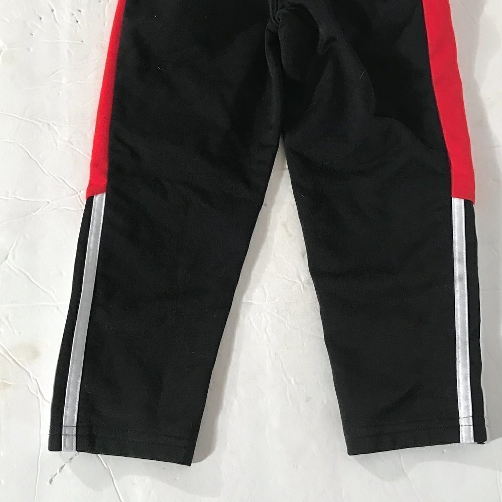 ADIDAS Kids Boys Black Red Stripe Running Runner Track Workout Sweatpants Pants - Picture 7 of 7